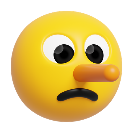 Lying Face Emoji 2025  3D Icon
