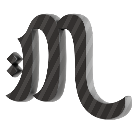 M Alphabet  3D Icon