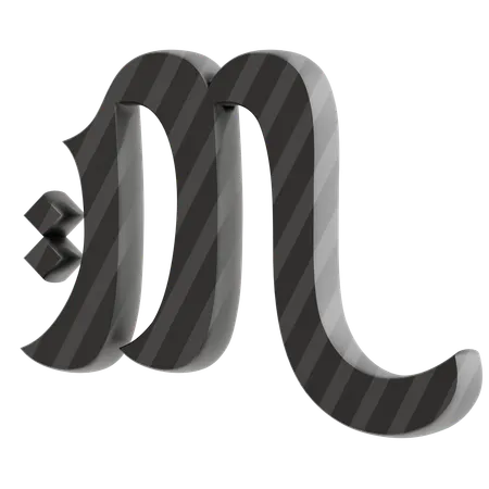 M Alphabet  3D Icon