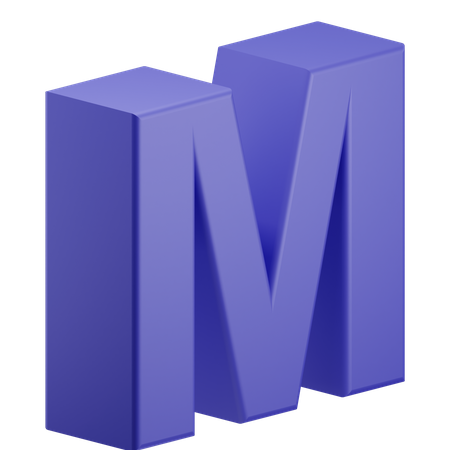 M Alphabet  3D Icon
