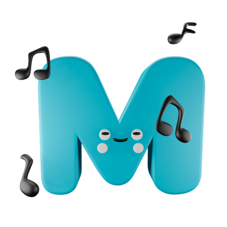 M Alphabet  3D Illustration