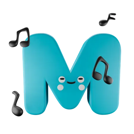 M Alphabet  3D Illustration