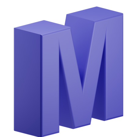 M Alphabet  3D Illustration
