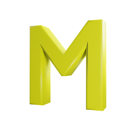 M Alphabet 3D Icon