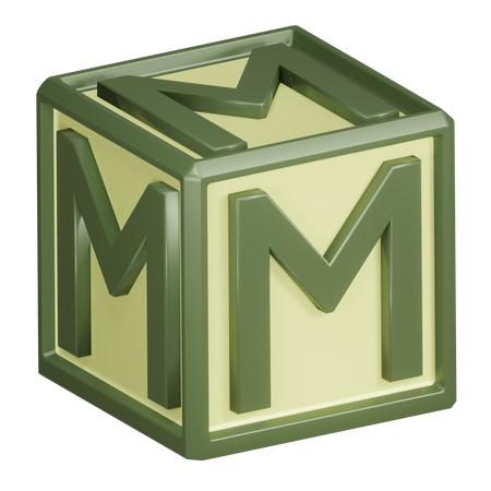 M Alphabet Letter  3D Icon