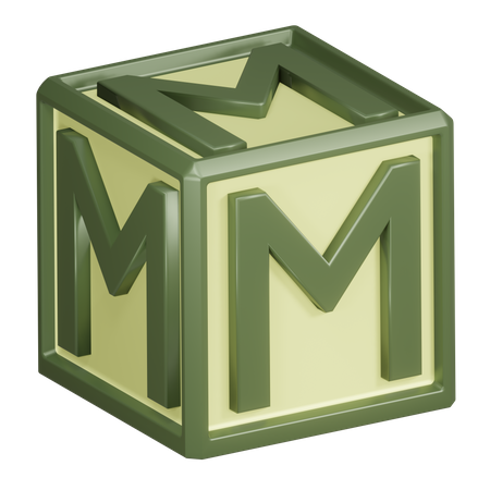 M Alphabet Letter  3D Icon