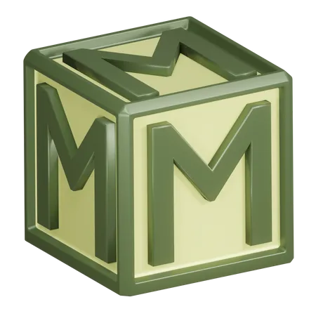 M Letter Rendering With High Resolution Alphabet Illustration 3D Icon