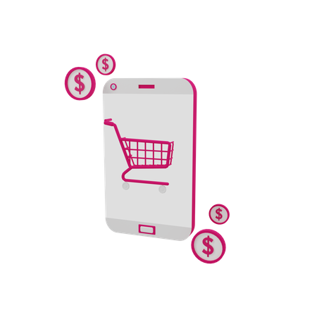 M-commerce  3D Illustration