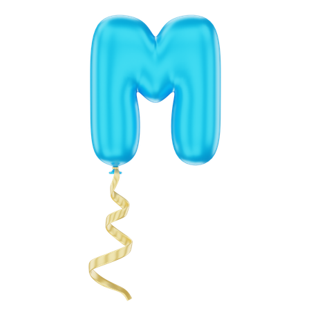 M Latter Balloon  3D Icon