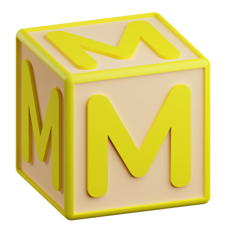 Letra m  3D Icon