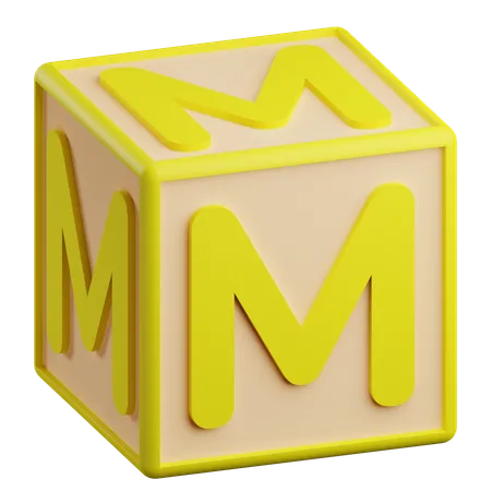 Letra m  3D Icon