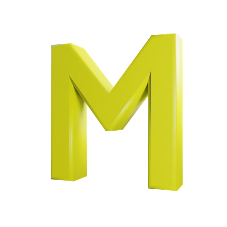 M Letter  3D Icon