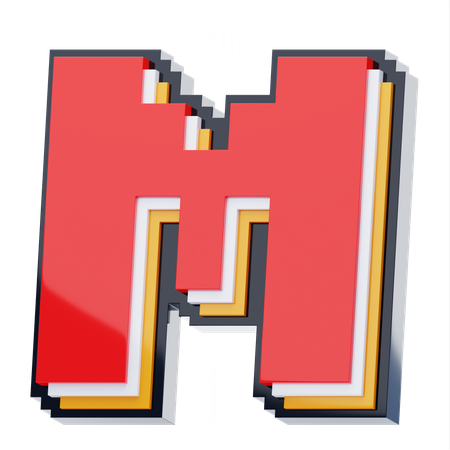 M Letter  3D Icon