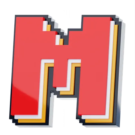 M Letter  3D Icon