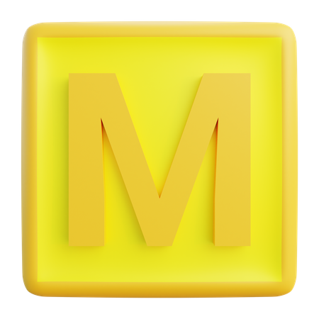 M Letter  3D Icon