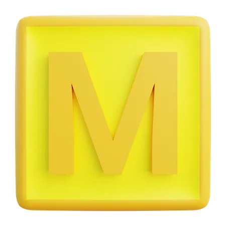 M Letter  3D Icon