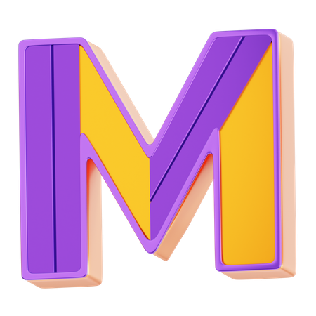 M Letter  3D Icon