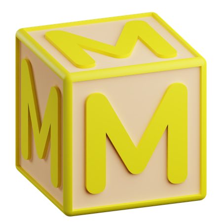M Letter  3D Icon