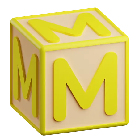 3 D M Letter Illustration 3D Icon