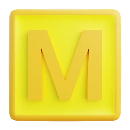 3 D M Letter With Isolated Background 3D Icon