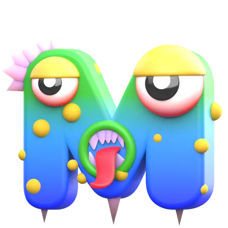 M Monster Alphabet  3D Icon