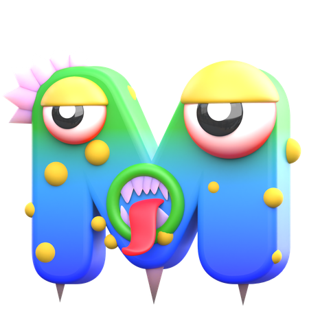 M Monster Alphabet  3D Icon