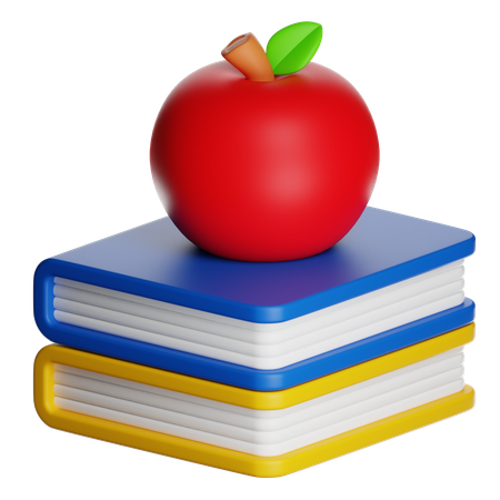 Maçã e livro  3D Icon