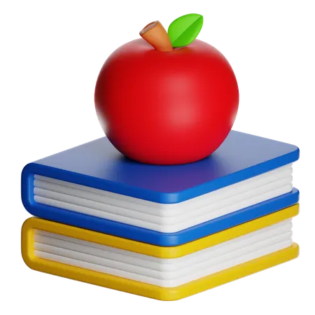 Maçã e livro  3D Icon