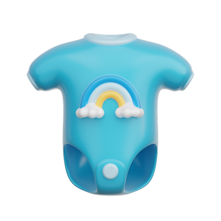 Macacão azul para bebê  3D Icon