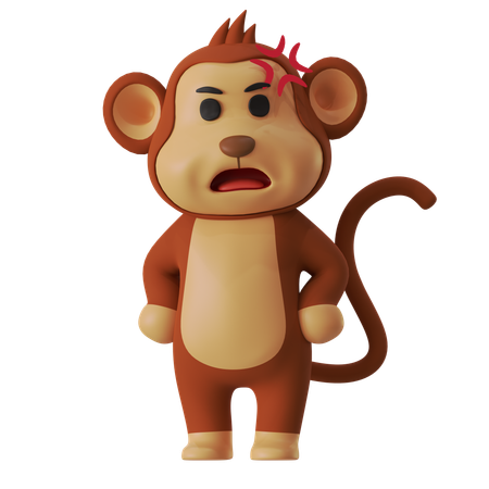 Macaco bravo  3D Illustration