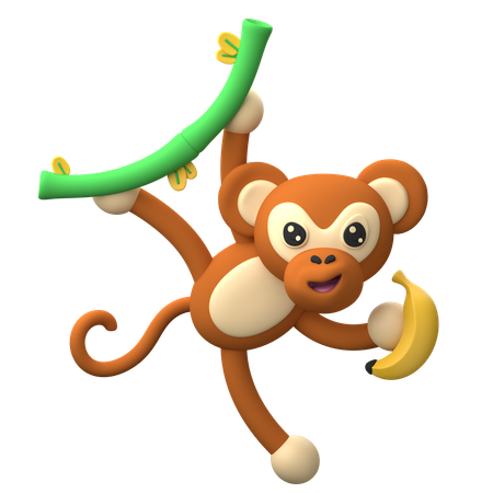 Macaco brincalhão  3D Icon