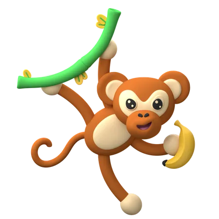 Macaco brincalhão  3D Icon