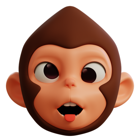 Cara feia de macaco  3D Icon