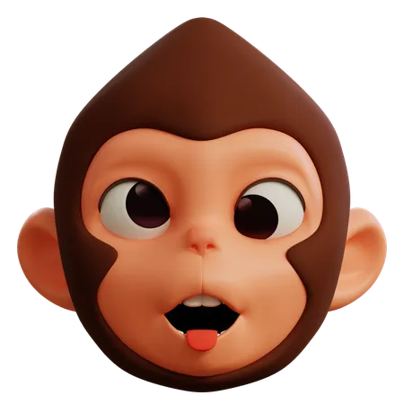 Cara feia de macaco  3D Icon