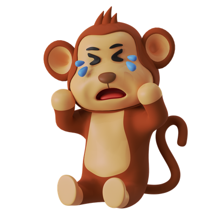 Macaco chorando  3D Illustration