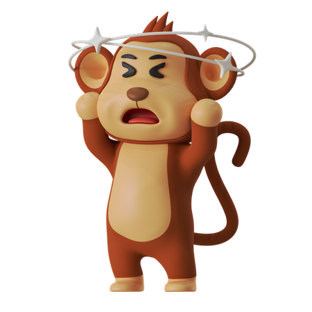 Macaco confuso  3D Illustration