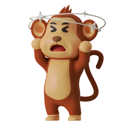 Macaco confuso  3D Illustration