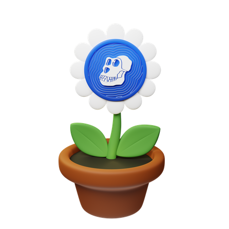 Vaso de planta criptográfica macaco  3D Icon