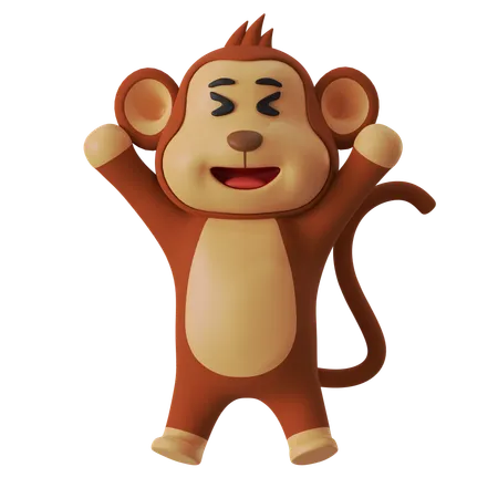 Macaco feliz  3D Illustration