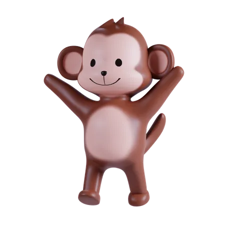 Macaco fofo  3D Illustration