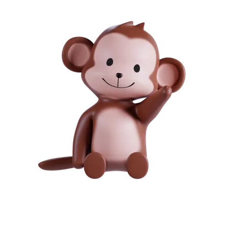 Macaco fofo  3D Illustration