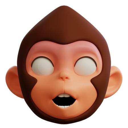 Macaco fofo assustado  3D Icon