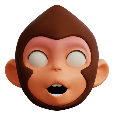 Macaco fofo assustado  3D Icon