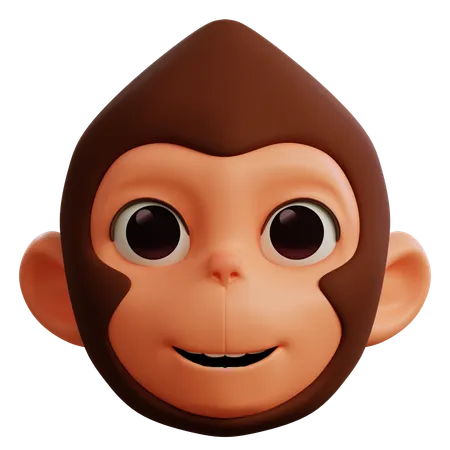 Macaco fofo feliz  3D Icon