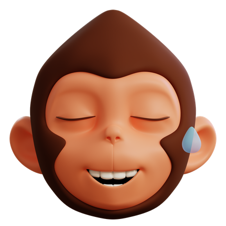 Macaco fofo rindo  3D Icon