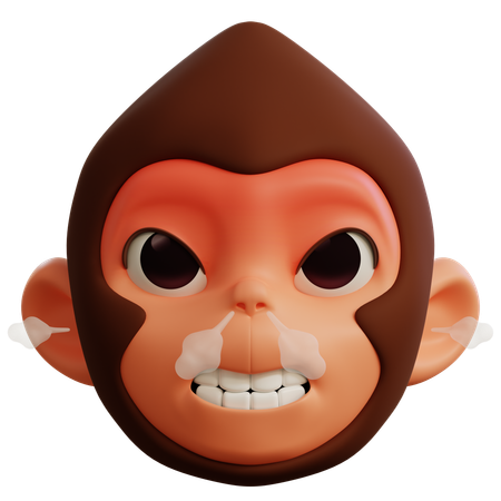 Macaco muito bravo  3D Icon