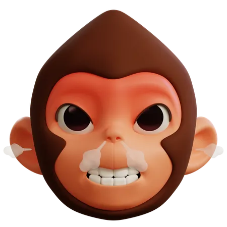 Macaco muito bravo  3D Icon