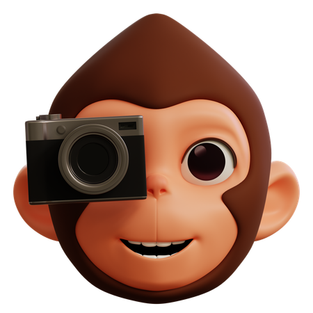 Macaco tirando foto  3D Icon