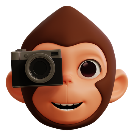 Macaco tirando foto  3D Icon