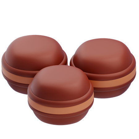 Macarrón de chocolate  3D Icon